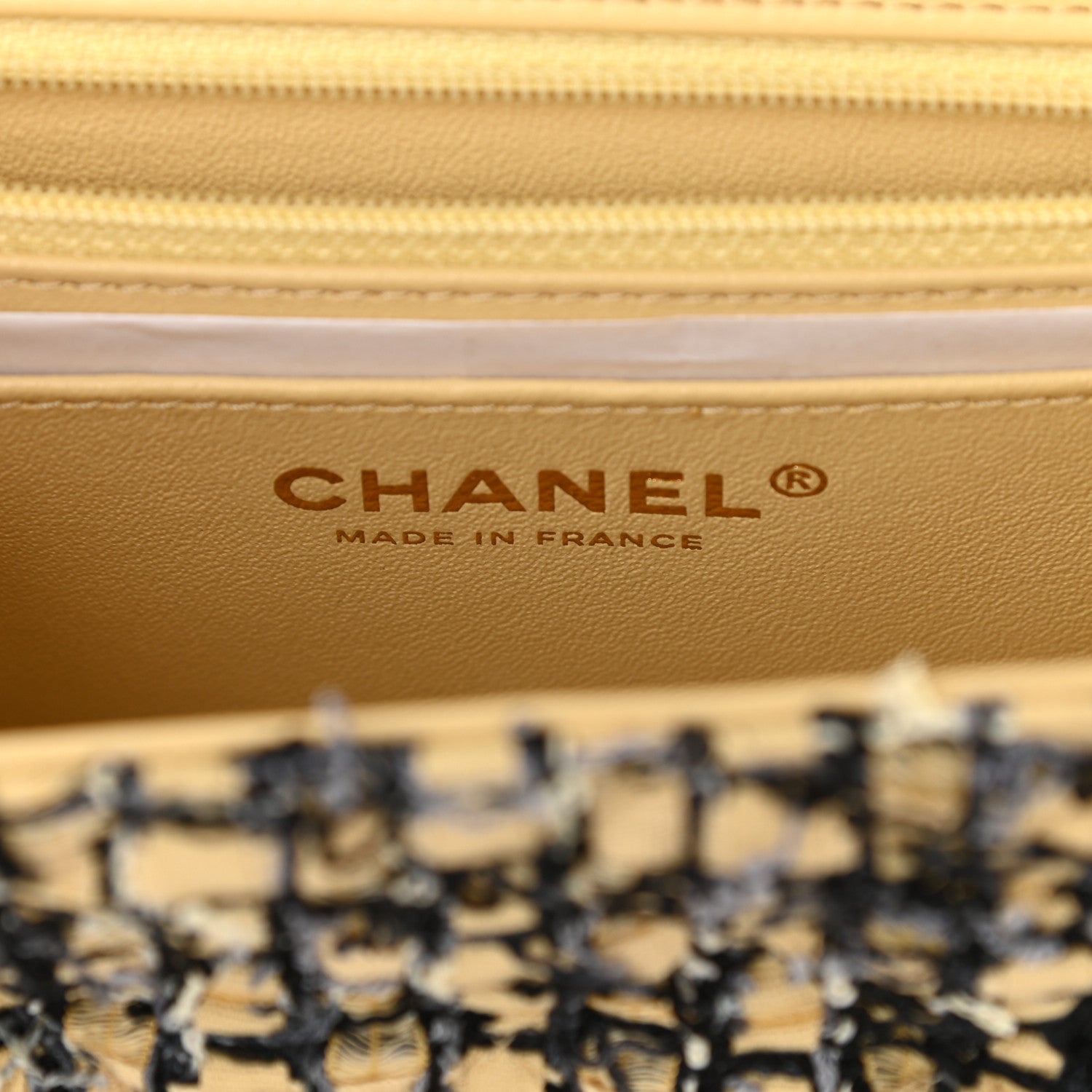 Chanel Tweed Quilted Mini Rectangular Flap Yellow Black 6 of 11