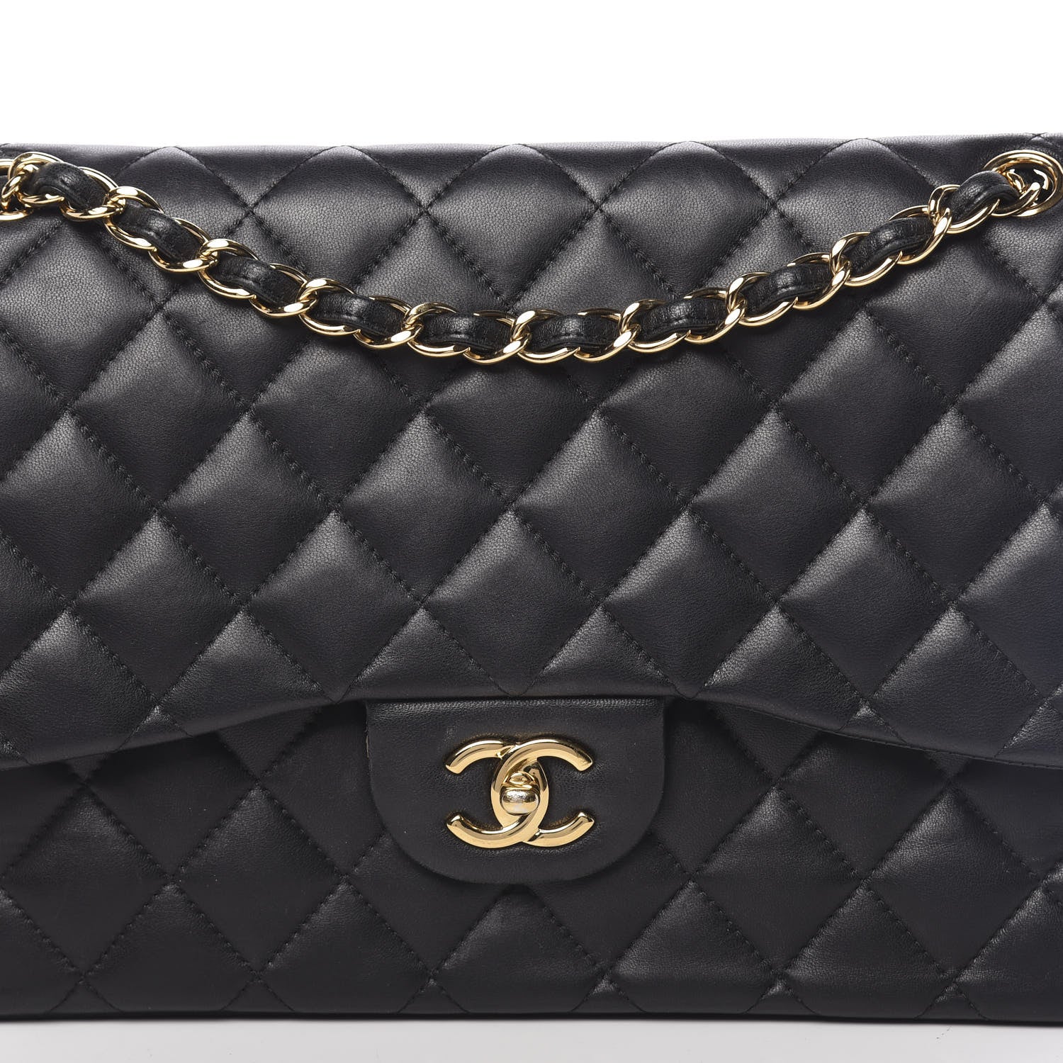 Chanel Lambskin Quilted Jumbo Double Flap Black 18 of 19