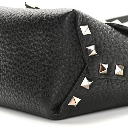 Valentino Garavani Pebbled Calfskin Mini Rockstud Crossbody Bag Black 8 of 9