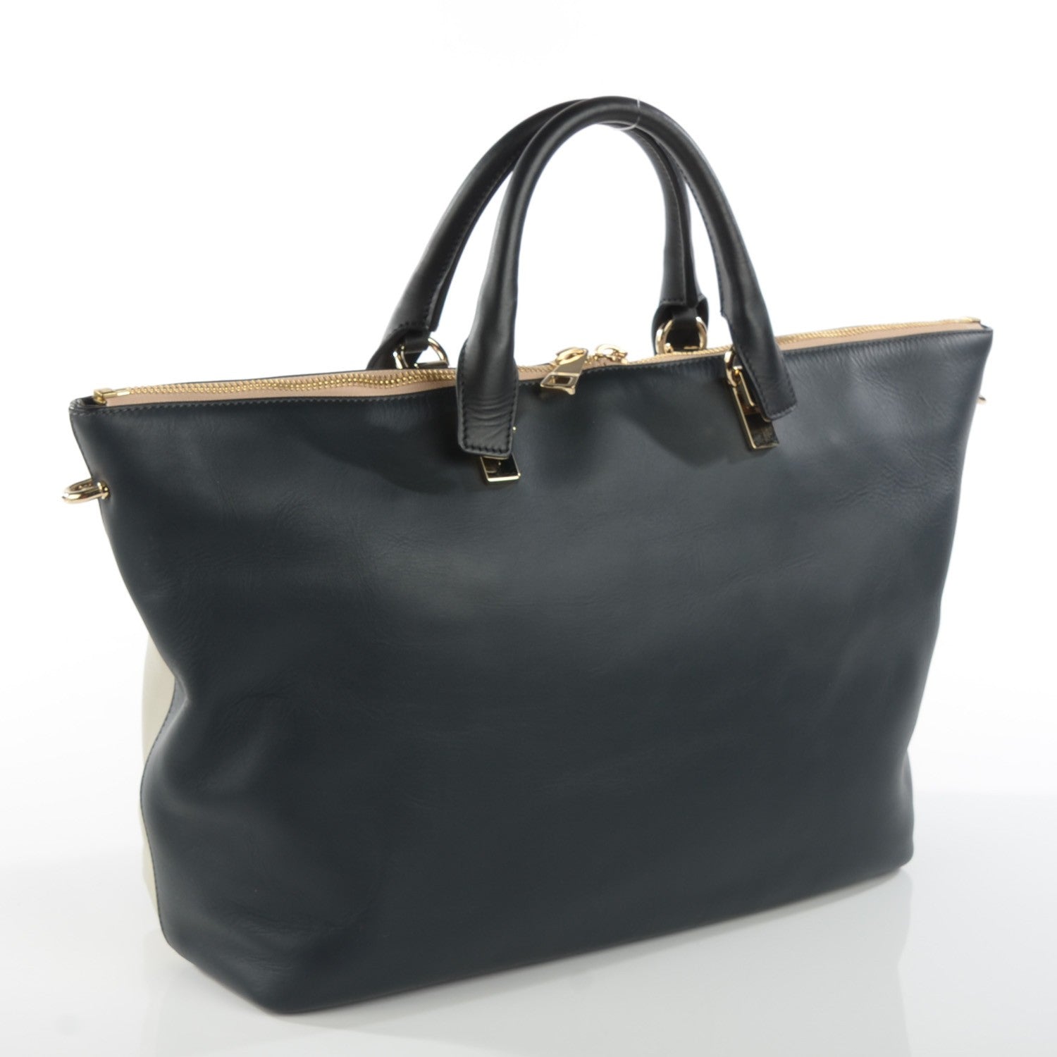 Chloe Smooth Calfskin Large Baylee Tote Marshmallow Grey Black 3 of 8