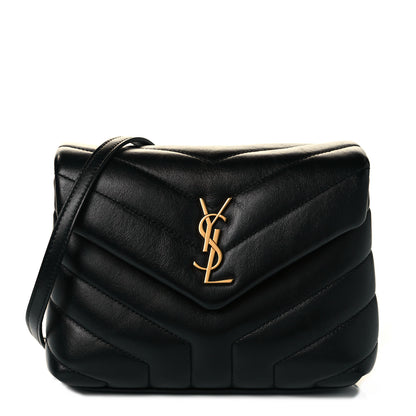 Saint Laurent Calfskin Y Quilted Monogram Toy Loulou Crossbody Bag Black 1 of 9