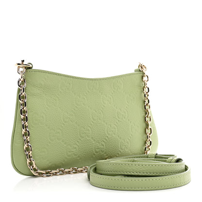 Gucci GG Grainy Calfskin Emblem Super Mini Shoulder Bag Sage Leaf 3 of 11