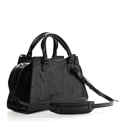 Balenciaga Semi Shiny Calfskin Crocodile Embossed Neo Classic Black Hardware S City Black 3 of 13