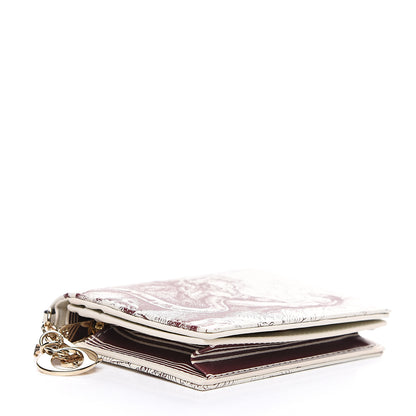 Christian Dior Calfskin Print Compact Wallet White 3 of 6