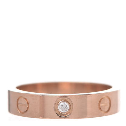 Cartier 18K Pink Gold Diamond LOVE Wedding Band Ring 51 5.75 1 of 4