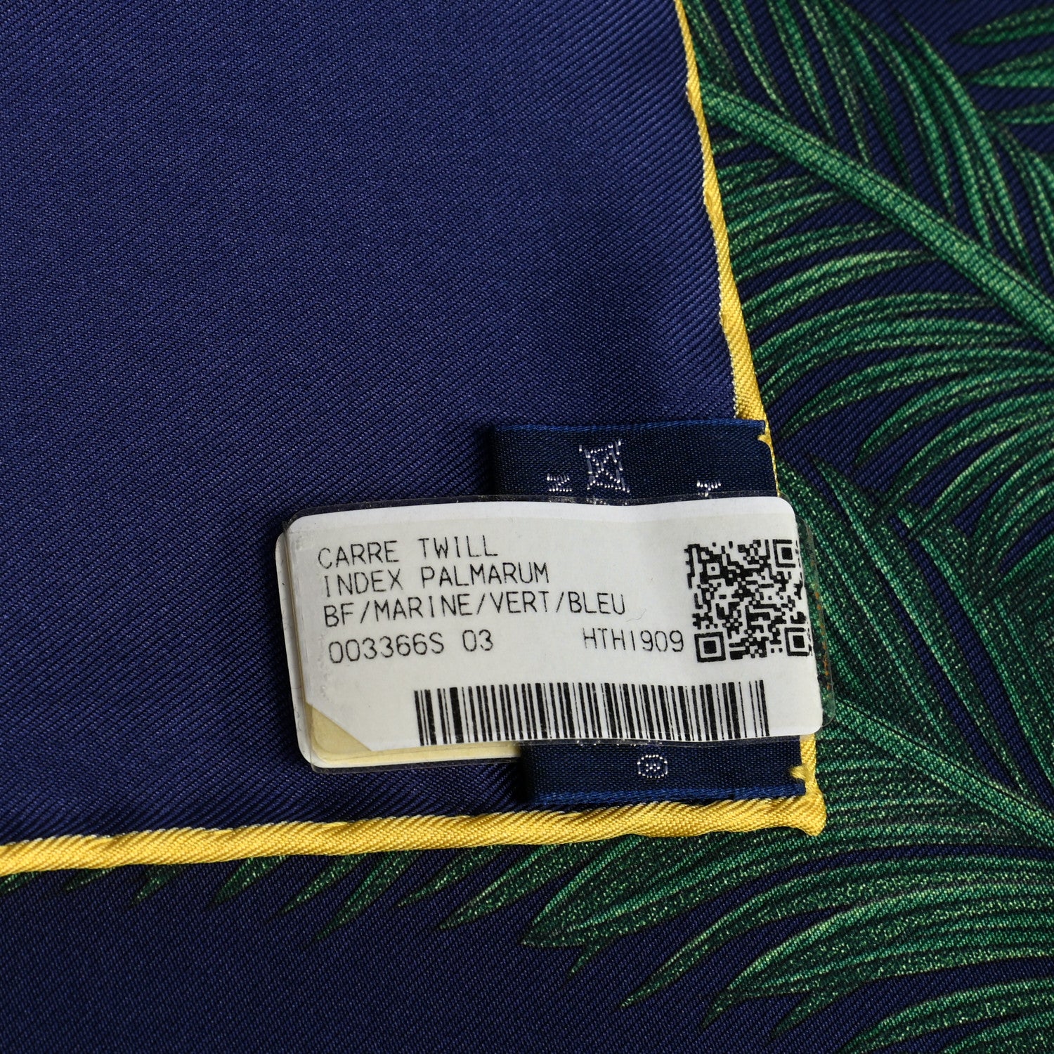 Hermes Silk Index Palmarum Scarf 90 Marine Vert Bleu 5 of 5