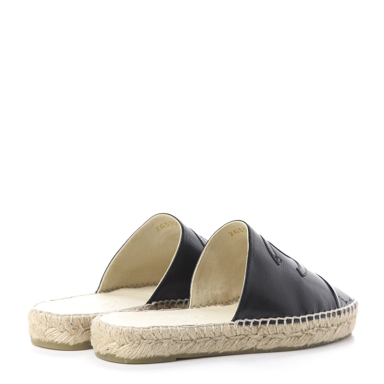 Chanel Goatskin Patent Calfskin CC Espadrille Mules 36 Black 4 of 7