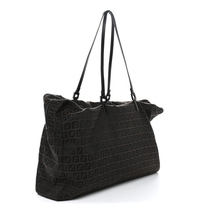 Fendi Zucchino Large Zipper Tote  Brown 2 of 10