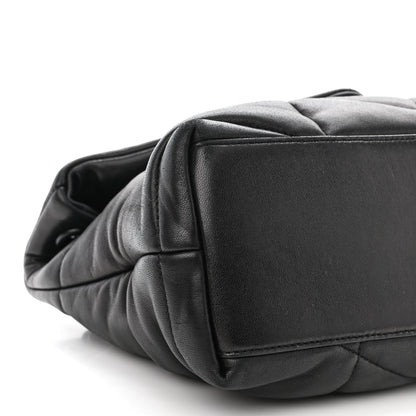 Saint Laurent Lambskin Quilted Monogram Monochrome Small Loulou Puffer Chain Satchel Black 9 of 10