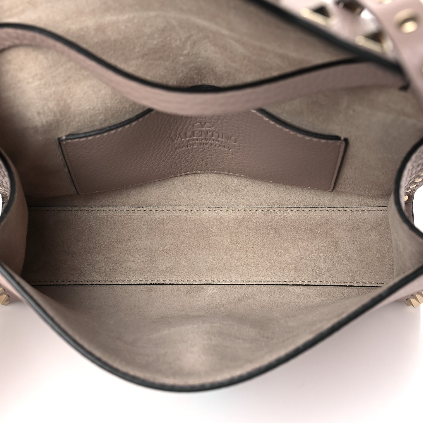 Pebbled Calfskin Medium Rockstud Flip Lock Crossbody Bag Poudre