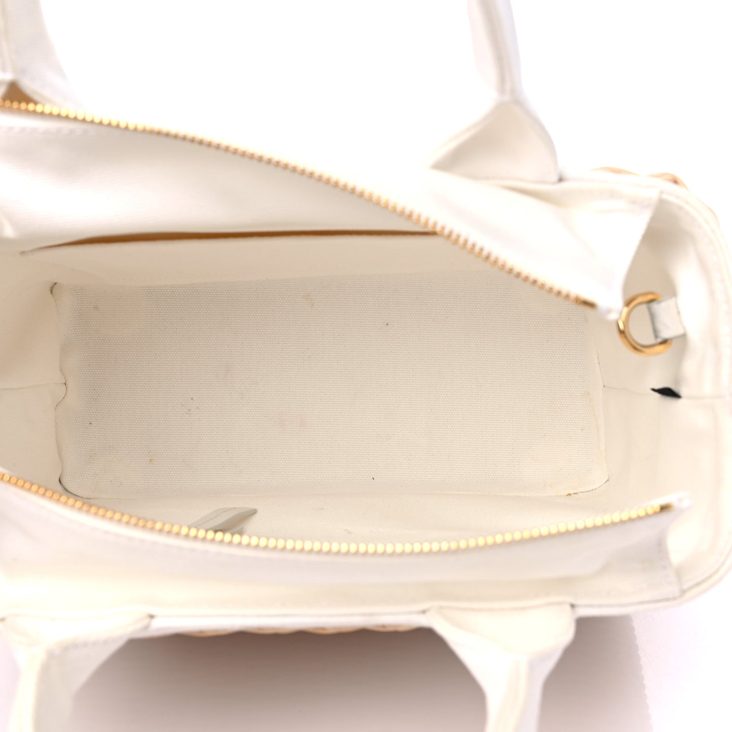 Wicker Canvas Tote Naturale White