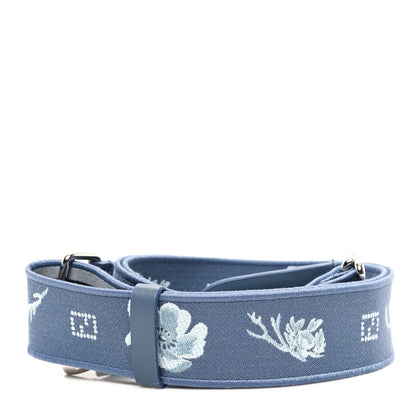 Fendi Jacquard Fabric Vitello FF Embroidered Adjustable Strap You Mirto White 2 of 4