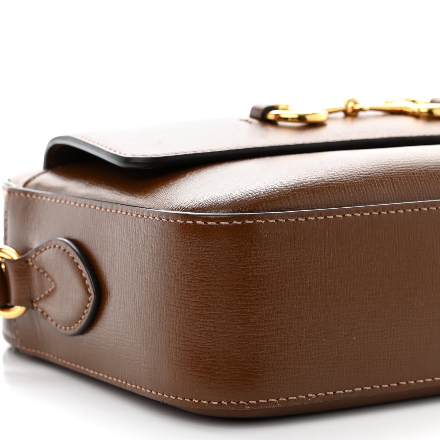 Azalea Calfskin Small Horsebit 1955 Shoulder Bag Brown Sugar