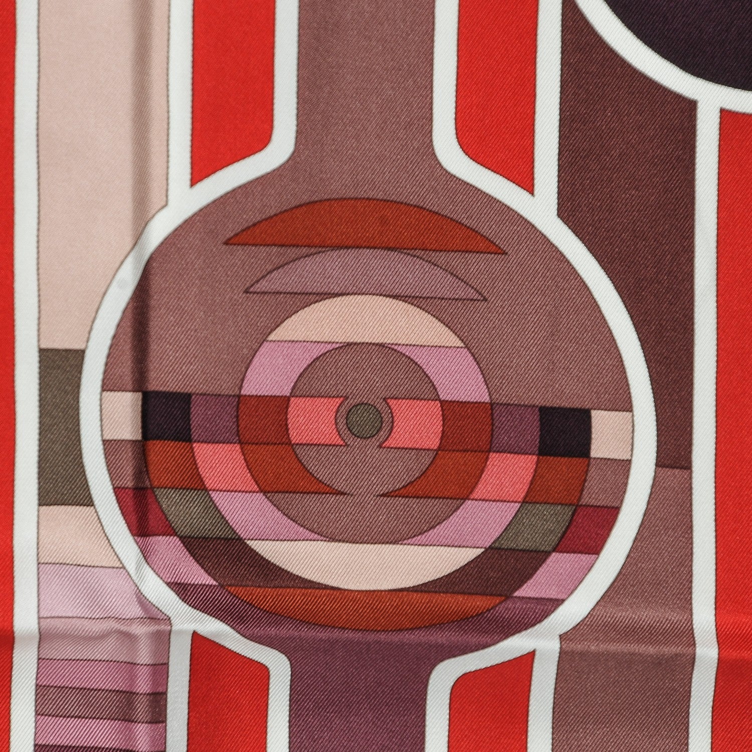 Hermes Silk Melodie Chromatique 90 Rouge Etoupe Rose Antique 6 of 9