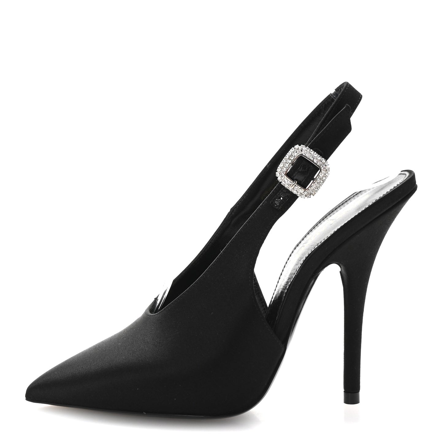 Silk Satin Yasmeen 115 Slingback Pumps 35 Black