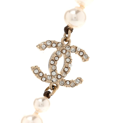 Chanel Pearl Crystal CC Short Necklace Gold Gold 4 of 7