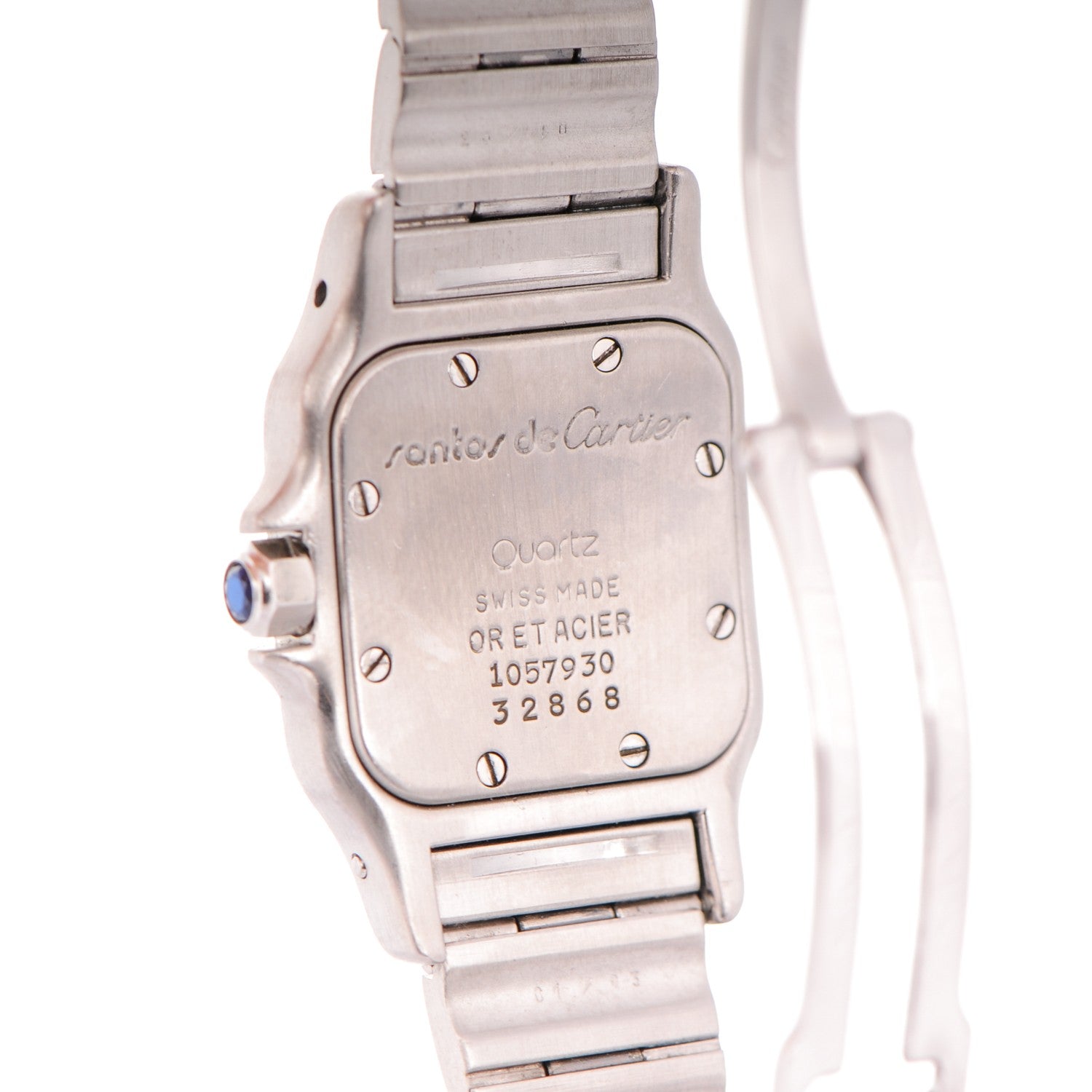 Cartier Stainless Steel 18K Yellow Gold 24mm Santos De Cartier Galbee Quartz Watch 3 of 8