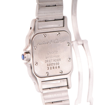 Cartier Stainless Steel 18K Yellow Gold 24mm Santos De Cartier Galbee Quartz Watch 3 of 8