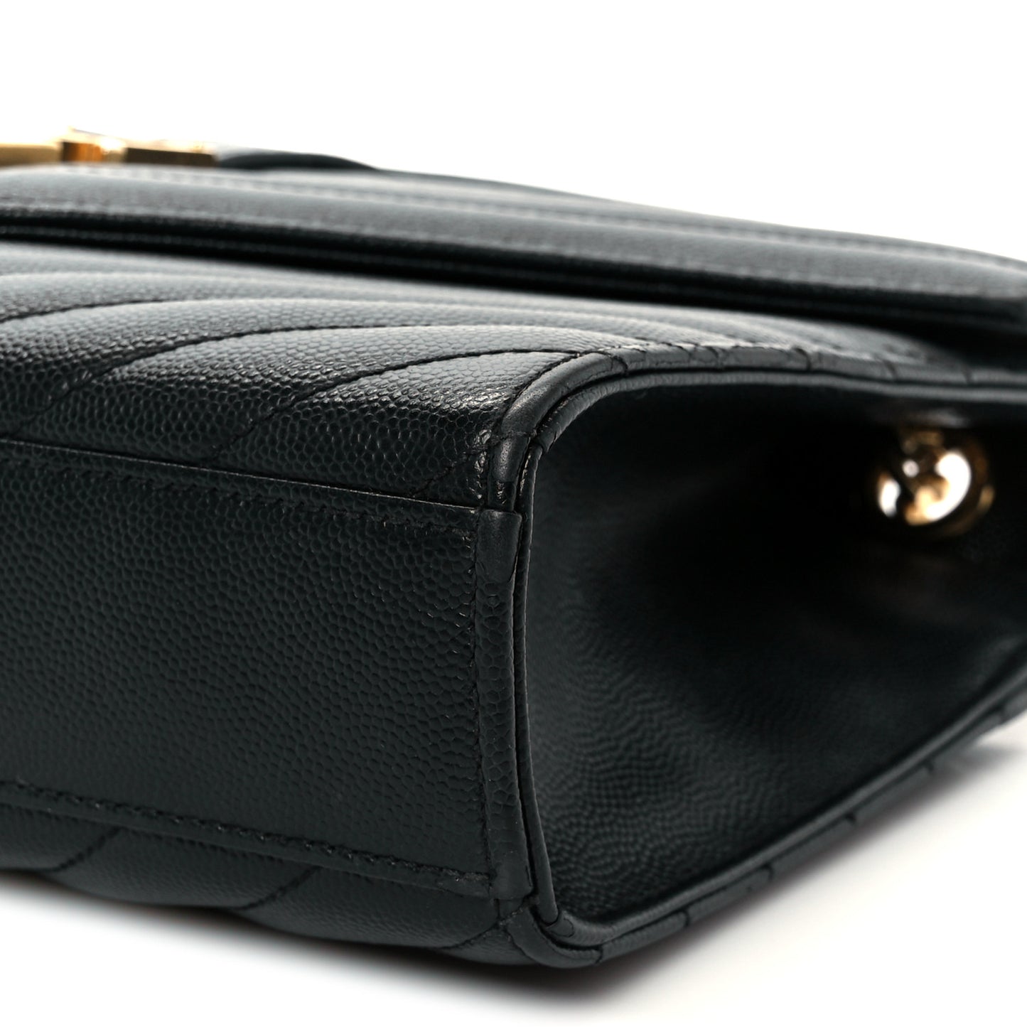 Grain De Poudre Matelasse Chevron Medium Monogram Satchel Black