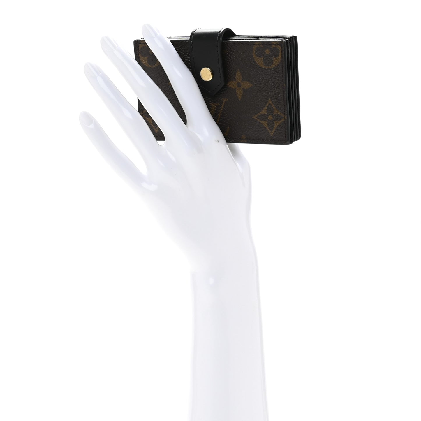 Monogram Gusset Card Holder Black