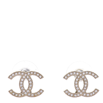 Chanel Crystal CC Earrings Gold 1 of 5