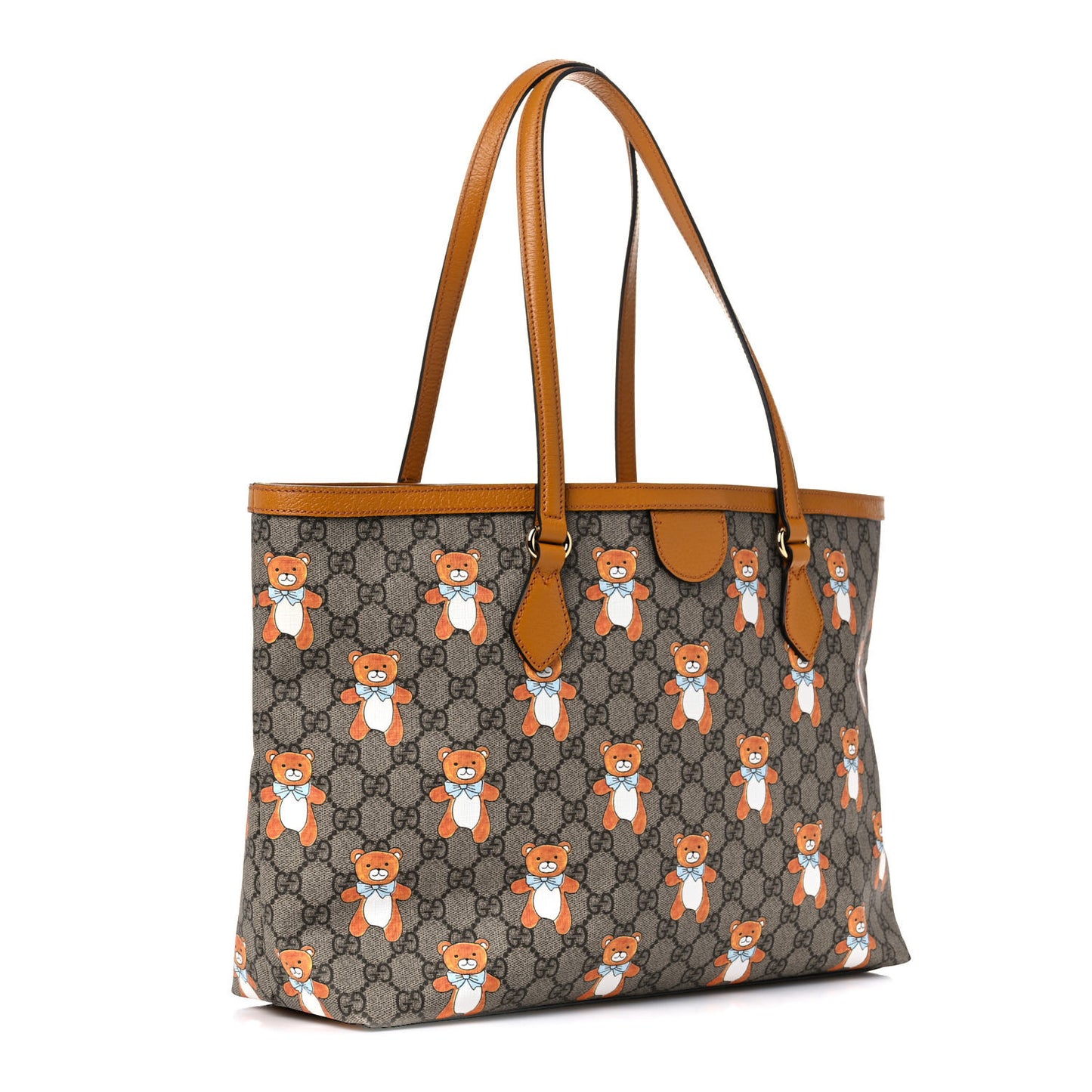 X KAI GG Supreme Monogram Medium Ophidia Shopping Tote Beige Vintage Sun Oil