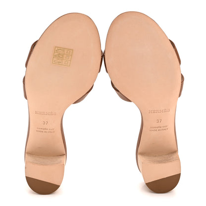 Hermes Calfskin Oasis Sandals 37 Gold 6 of 10