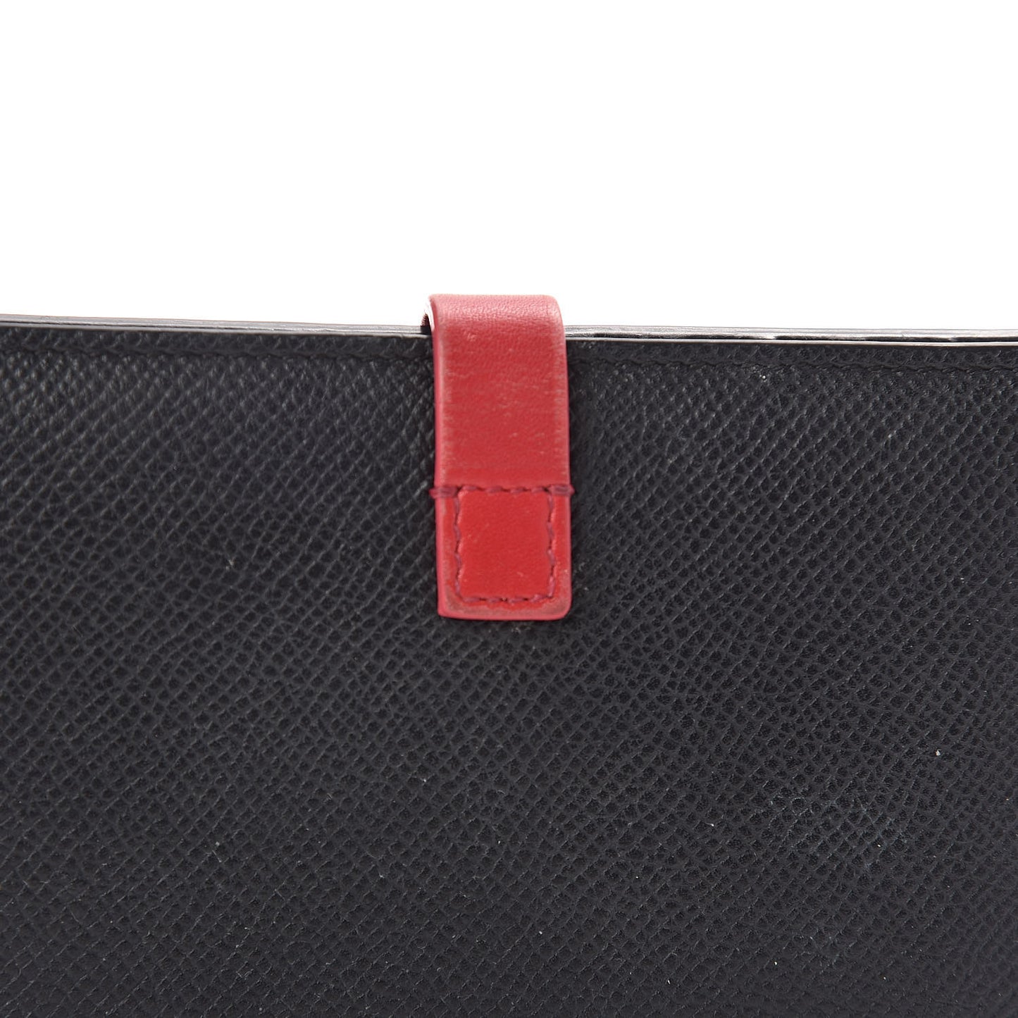 Grained Calfskin Medium Multifunction Strap Wallet Black