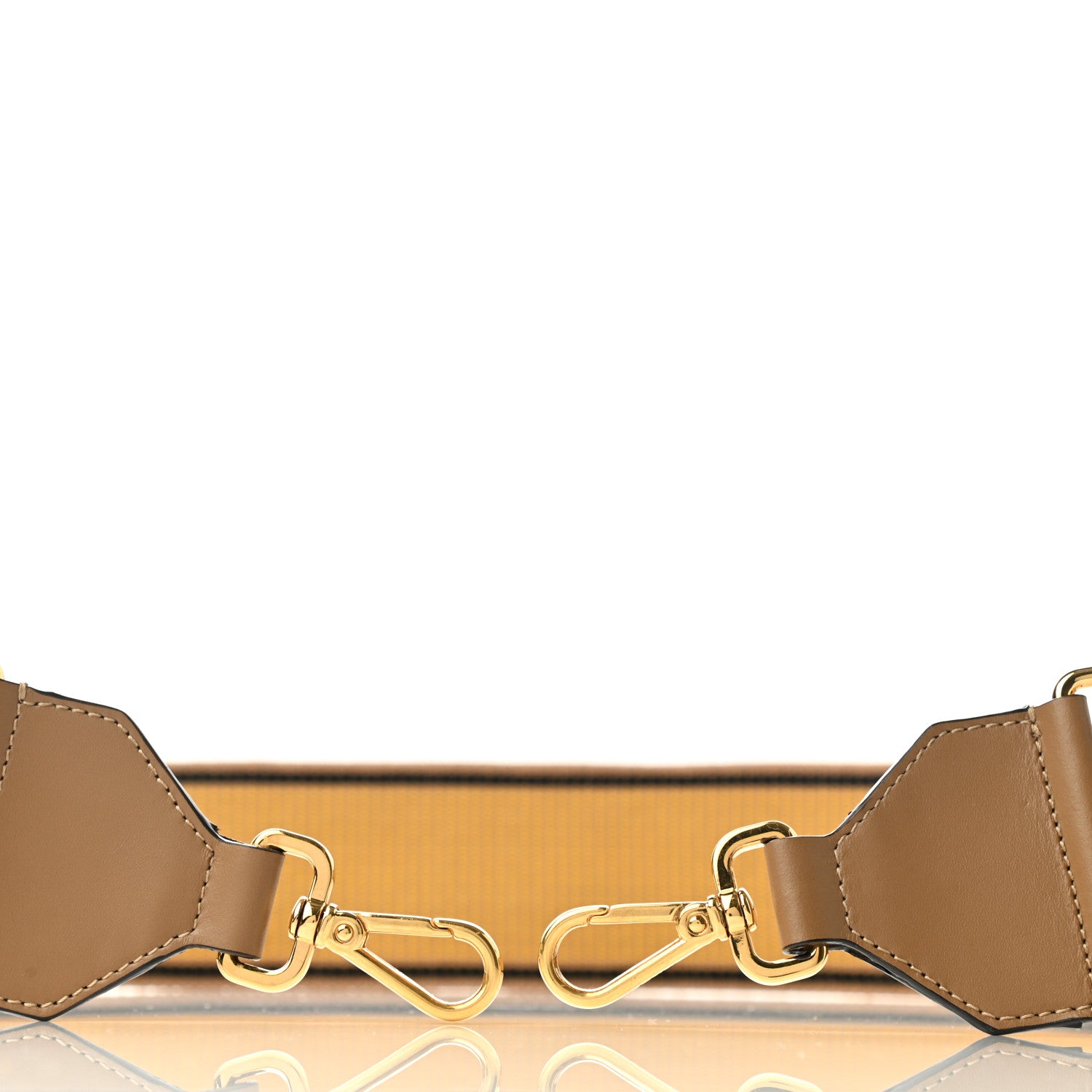Fendi Cannete Ribbon Poly Vitello King Logo Adjustable Strap You Miele Scuro Black Minos 3 of 5