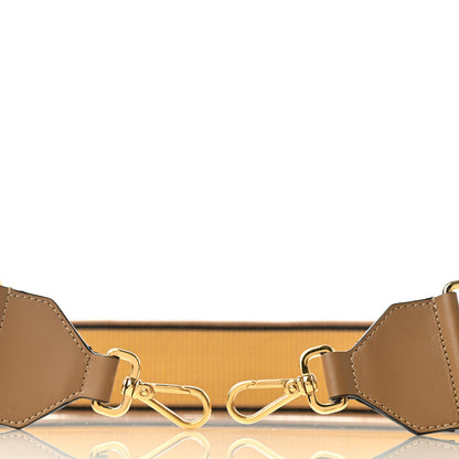 Fendi Cannete Ribbon Poly Vitello King Logo Adjustable Strap You Miele Scuro Black Minos 3 of 5