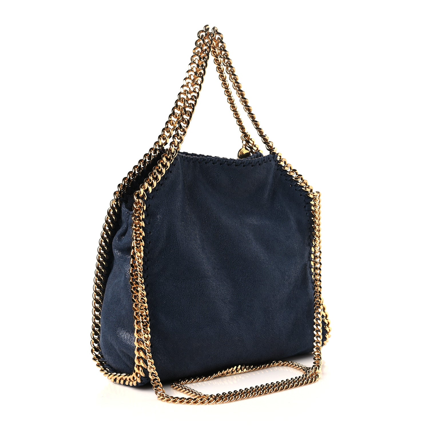 Stella McCartney Shaggy Deer Mini Falabella Fold Over Tote Navy 3 of 8