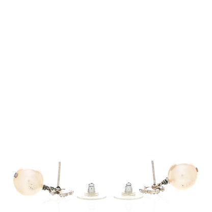 Chanel crystal CC pearl earrings 3 of 7