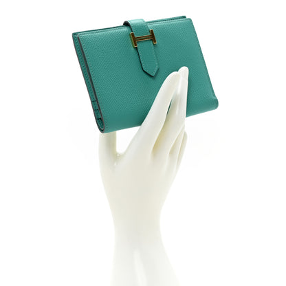 Hermes Epsom Bearn Compact Wallet Vert Verone 2 of 12
