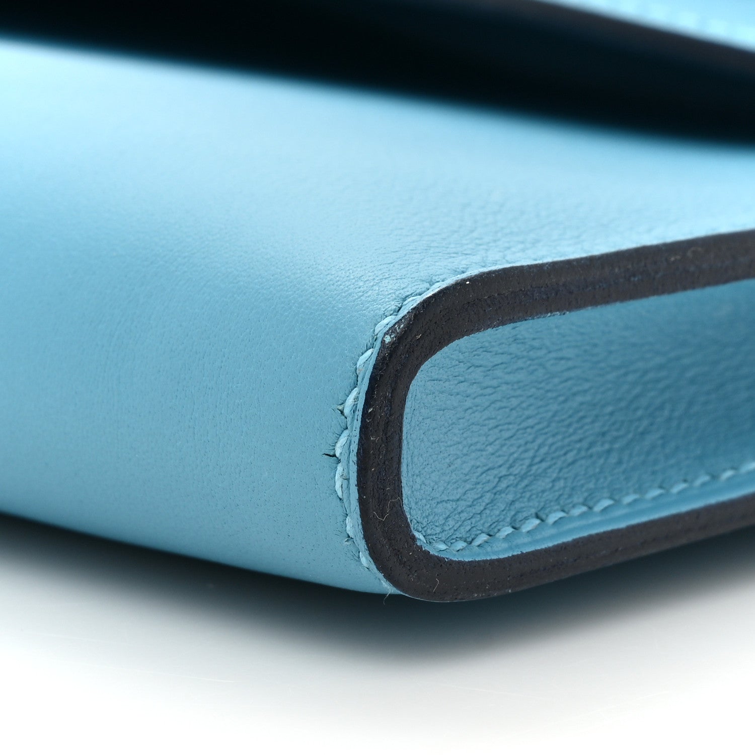 Hermes Swift Kelly Cut Clutch Pochette Bleu Du Nord 8 of 9