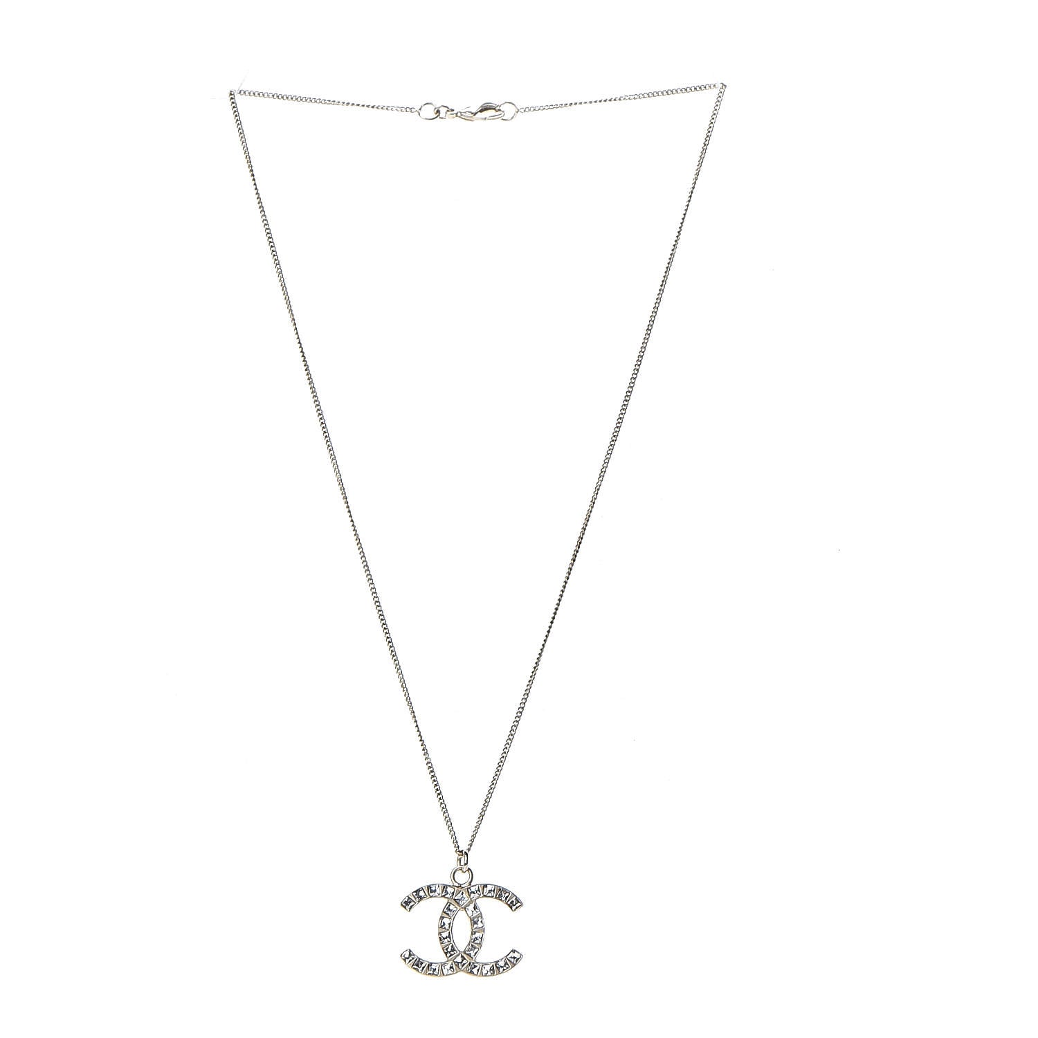 Chanel Baguette Crystal CC Necklace Light Gold 3 of 5