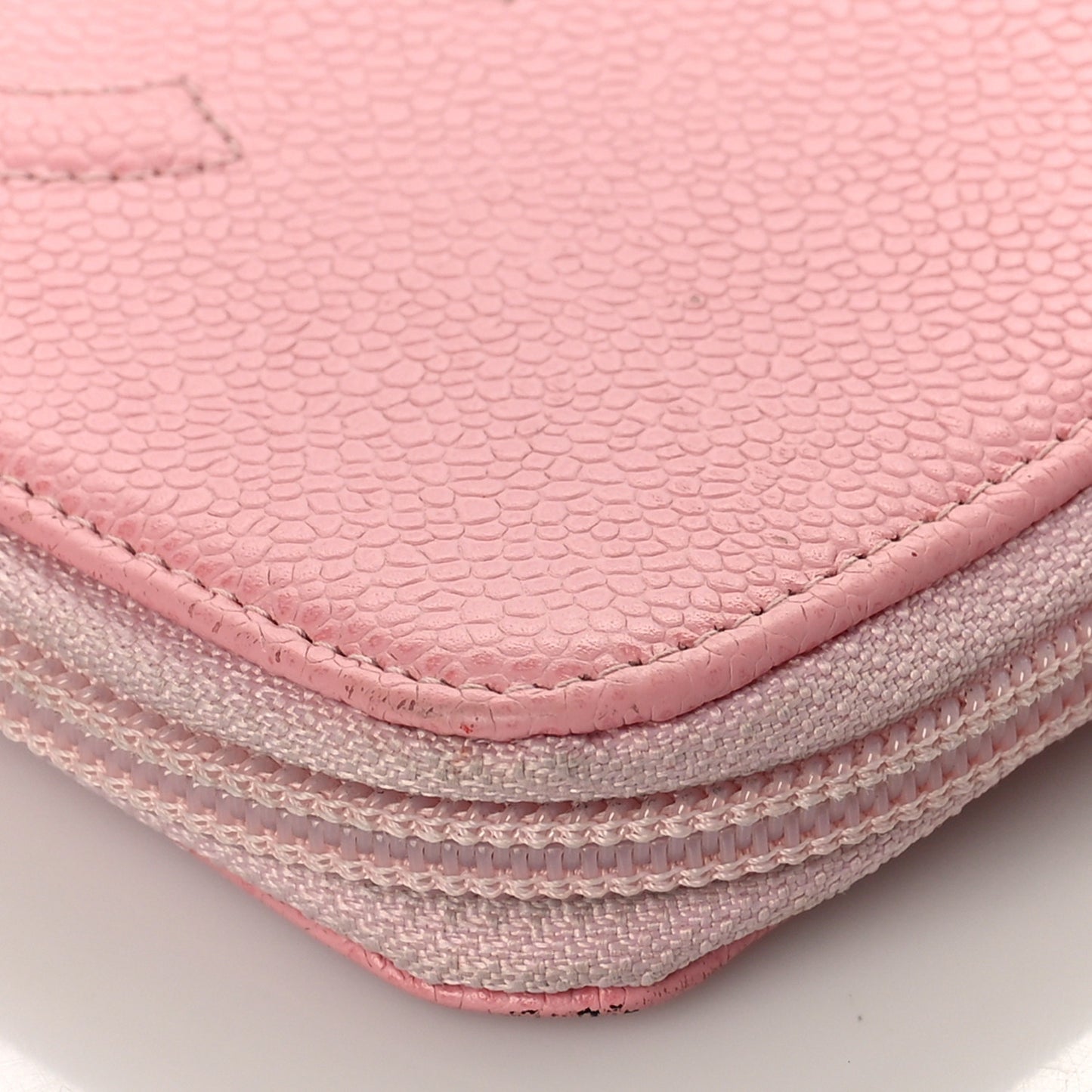 Caviar Large Timeless CC Zip Around Wallet Pink