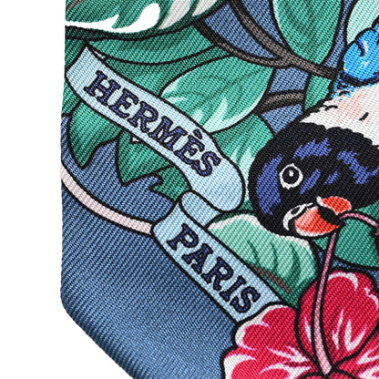 Hermes Silk Jungle Love Twilly Gris Bleuete Vert 4 of 4