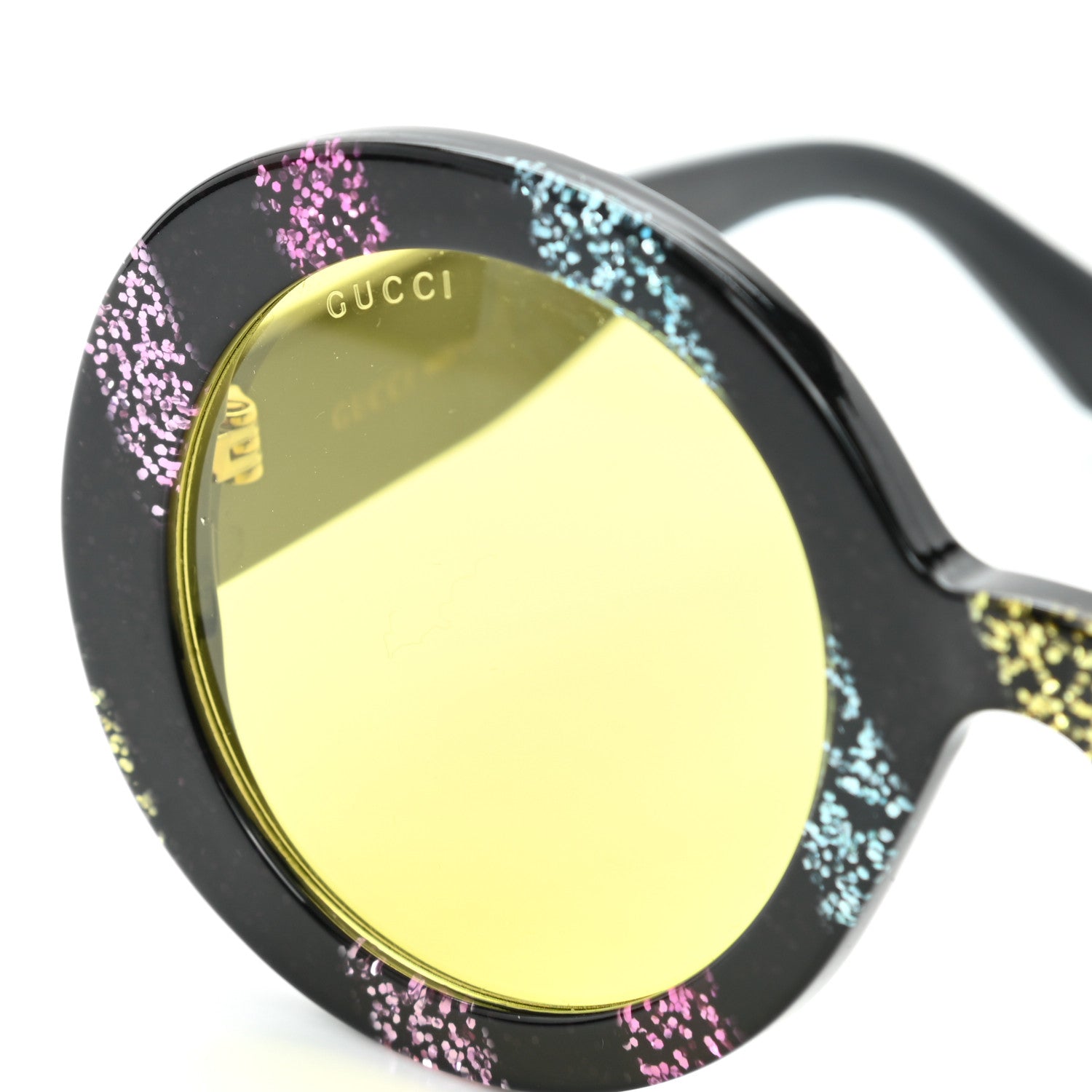 Gucci Acetate Round Glitter GG0319S Sunglasses Rainbow 5 of 7
