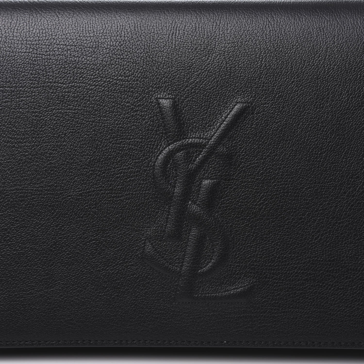 Saint Laurent Calfskin Monogram Large Belle De Jour Clutch Black 9 of 9
