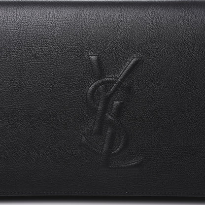 Saint Laurent Calfskin Monogram Large Belle De Jour Clutch Black 9 of 9