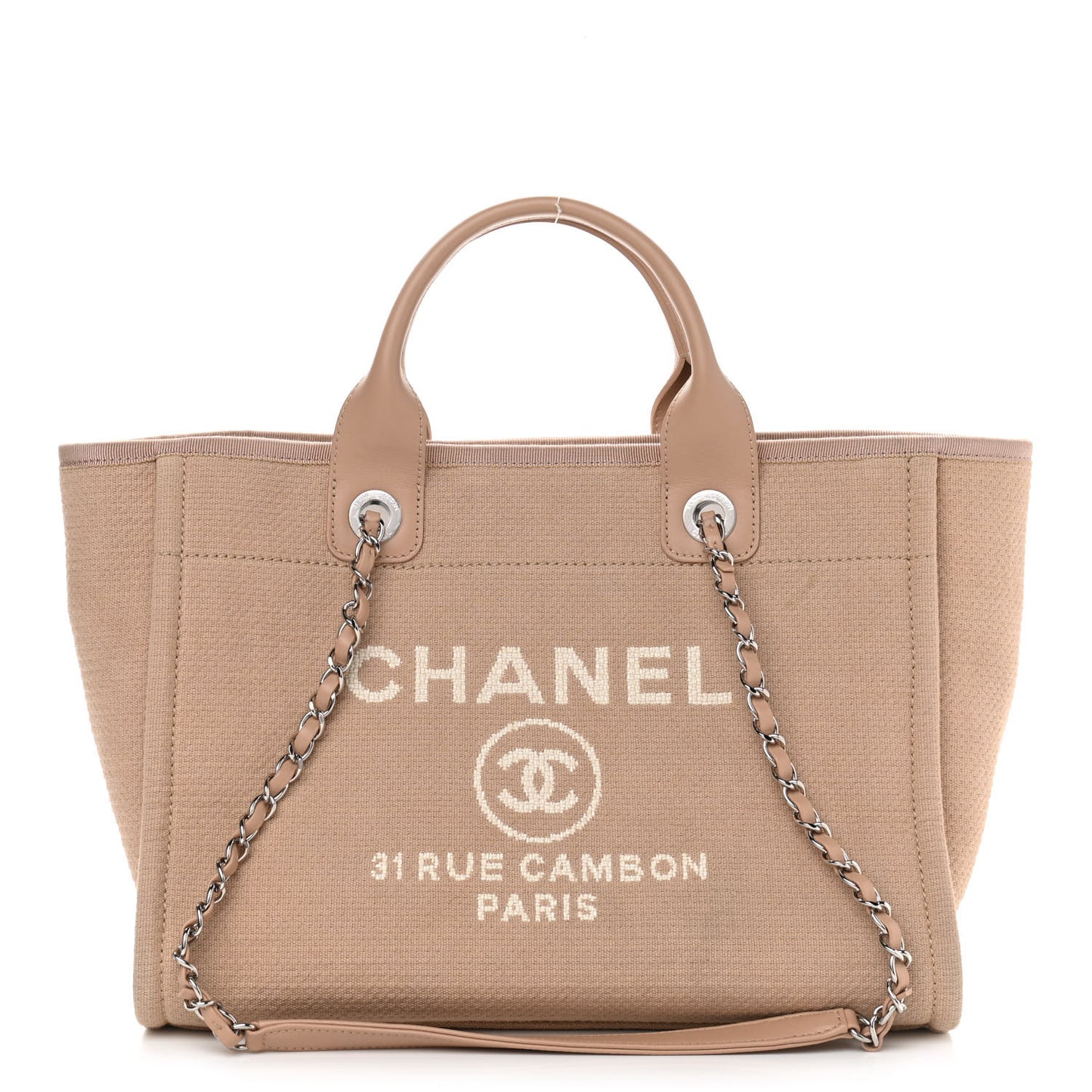 Mixed Fibers Small Deauville Tote Beige
