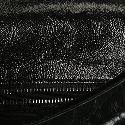 Saint Laurent Crinkled Calfskin Matelasse Monogram Medium Niki Chain Satchel Black 12 of 13