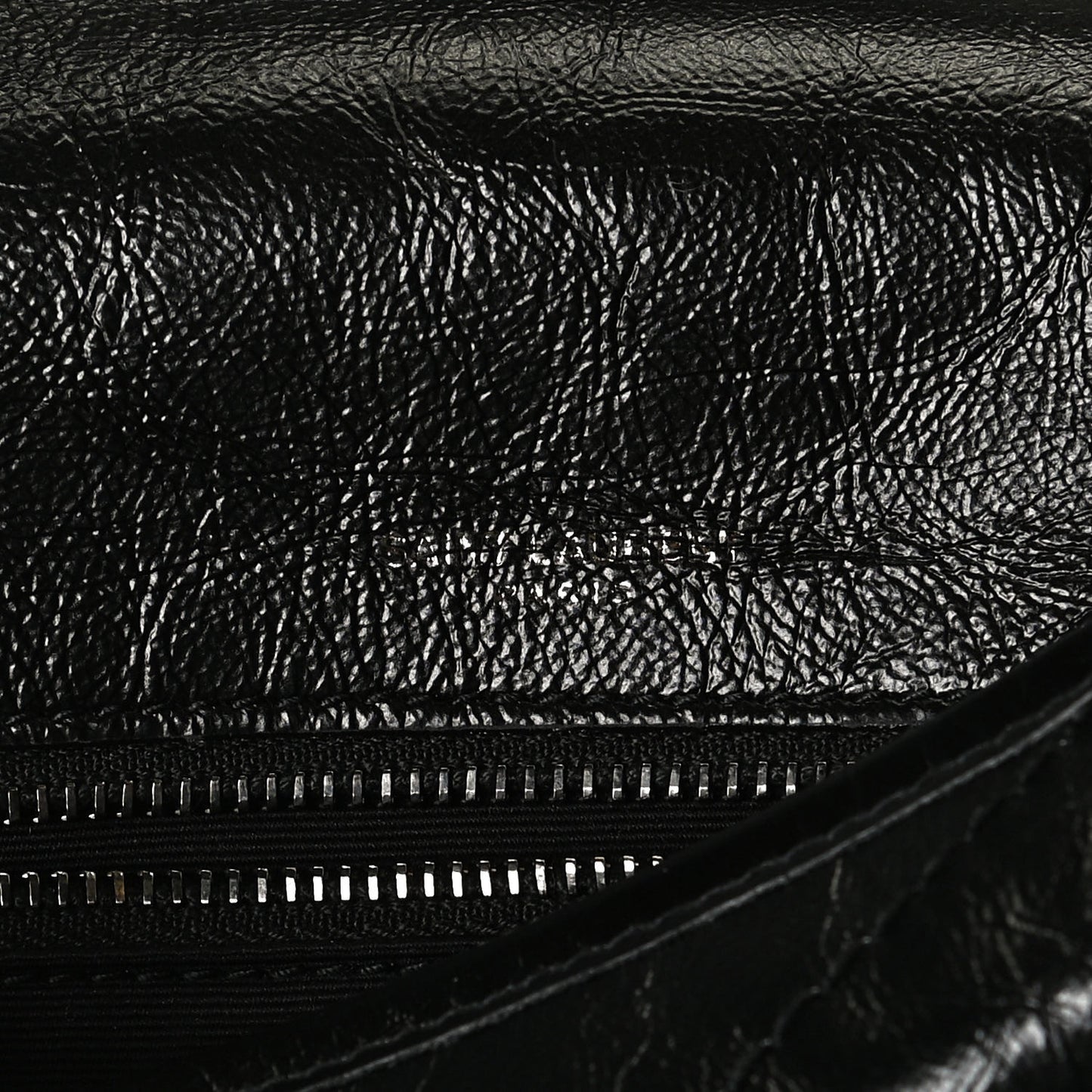 Crinkled Calfskin Matelasse Monogram Medium Niki Chain Satchel Black