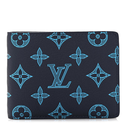 Louis Vuitton Monogram Shadow Multiple Wallet Navy River Blue 1 of 8
