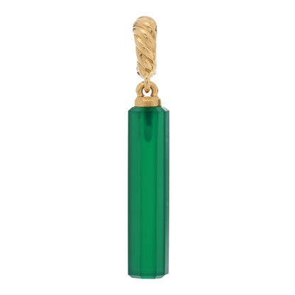 David Yurman 18K Yellow Gold Green Onyx Barrel Amulet Pendant 1 of 3