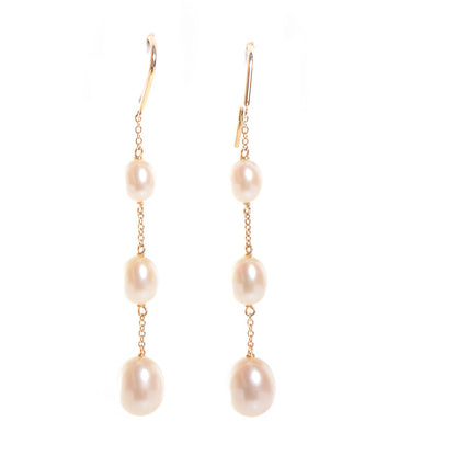Tiffany 18K Yellow Gold Elsa Peretti Pearls By The Yard Drop Earrings 1 of 4