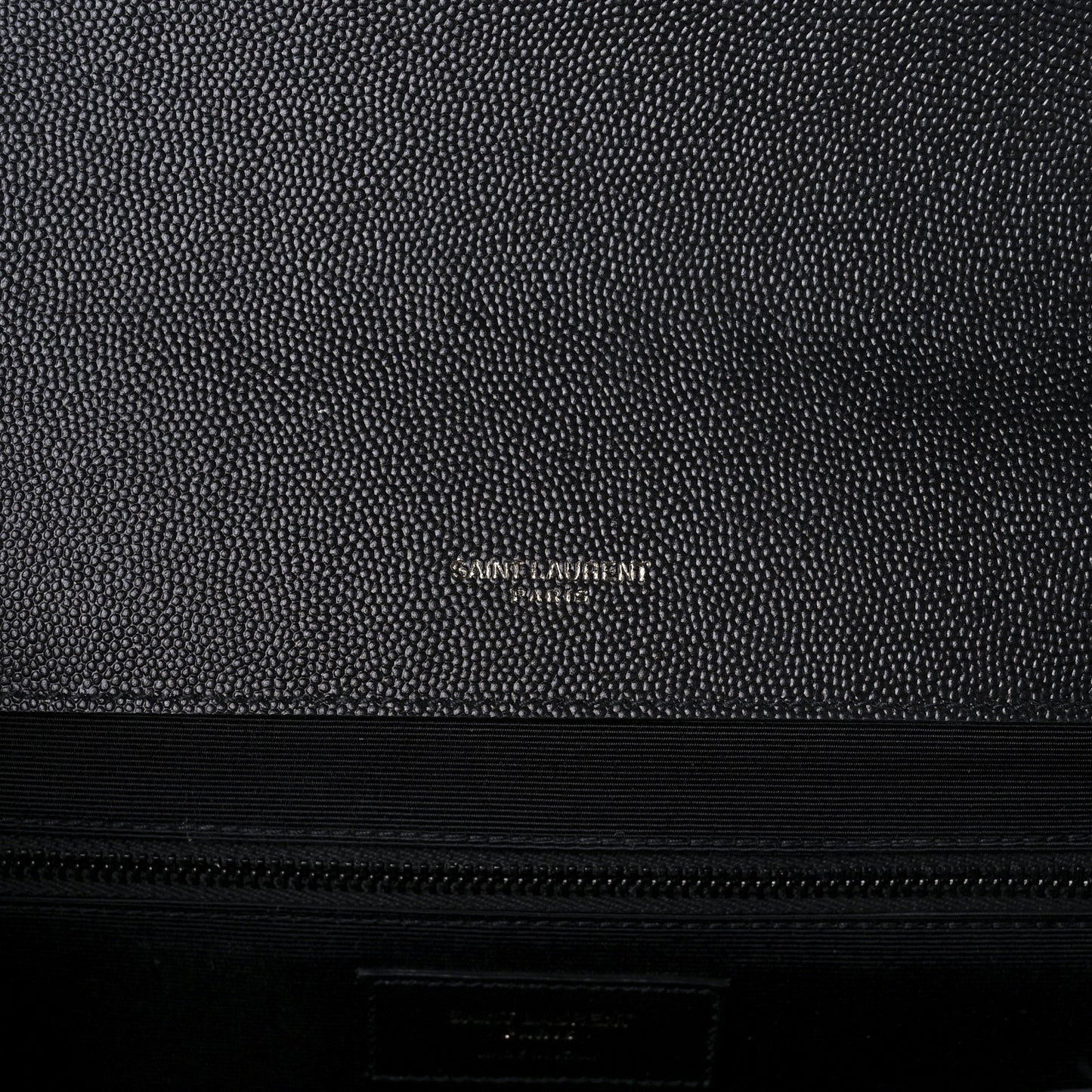 Grain De Poudre Textured Mixed Matelasse Large Triquilt Monogram Monochrome Satchel Black