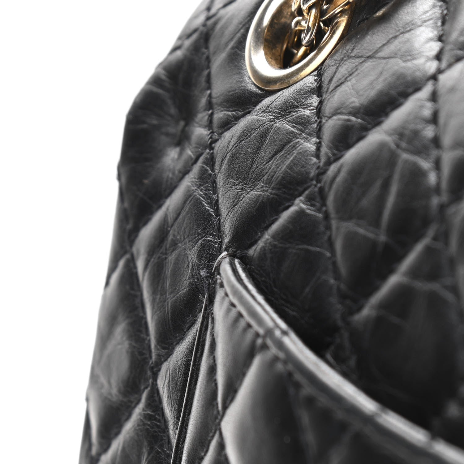 Chanel Aged Calfskin Quilted 2.55 Reissue 225 Flap Black 12 of 14