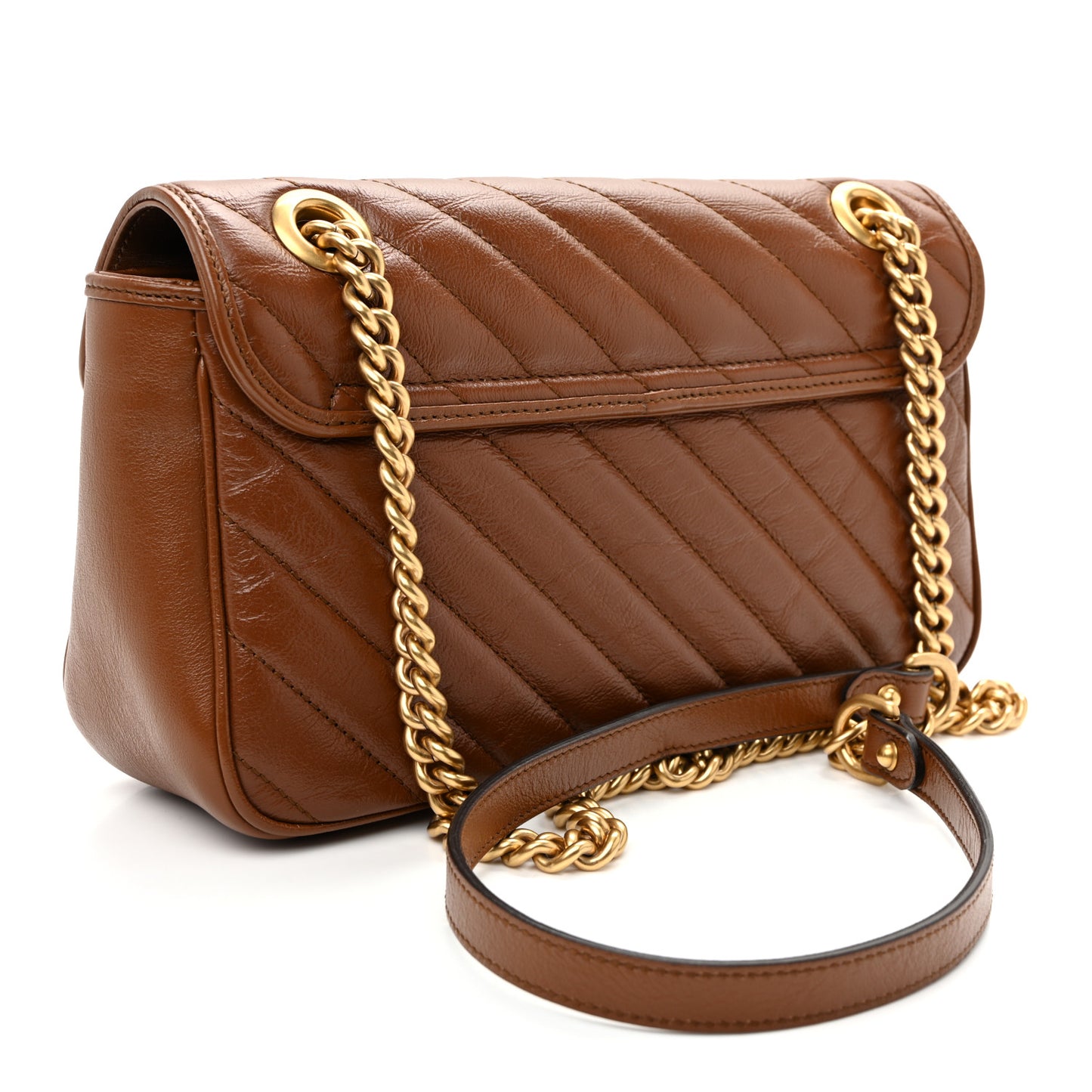Azalea Calfskin Matelasse Diagonal Small GG Marmont Shoulder Bag Cuir