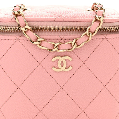 Chanel Caviar Quilted Mini Vanity Case With Chain Light Pink 8 of 10